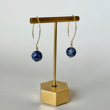 Load image into Gallery viewer, Sodalite Crystal Gold Earrings
