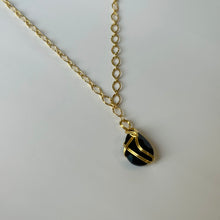 Load image into Gallery viewer, Black Pendant Gold Necklace
