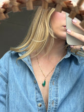 Load image into Gallery viewer, Green Gem Gold Necklace
